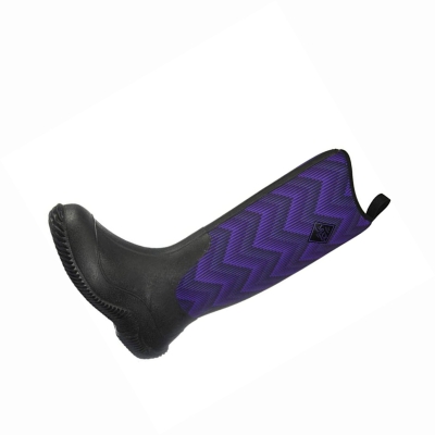 Women's Muck Hale Rubber Boots Black Purple | AU378LJAR