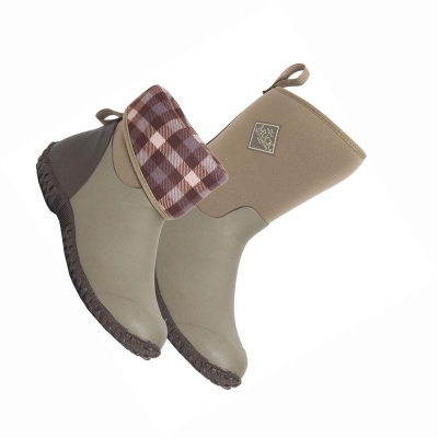 Women's Muck Muckster Rubber Boots Brown Plaid | AU492YTJH